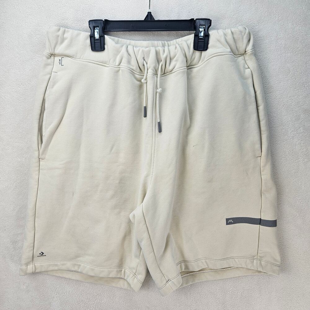 CONVERSE MEN'S LARGE A COLD WALL COLLAB BONE WHITE TERRY CLOTH SHORTS - Picture 1 of 9